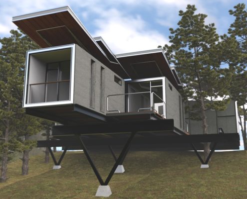 sketchup house on hill